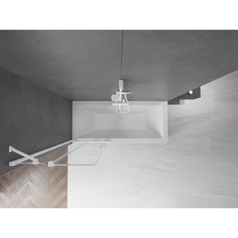 Mexen Velar Badewannenabdeckung 2-flügelig verschiebbar 70 x 150 cm, transparent, weiß - 896-070-000-01-20