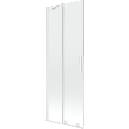 Mexen Velar Duschabtrennung für die Badewanne, 2-flügelig, verschiebbar 75 x 150 cm, transparent, weiß - 896-075-000-01-20