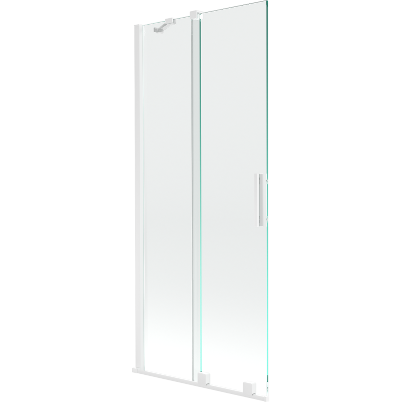 Mexen Velar Duschtrennwand 2-flügelig verschiebbar 80 x 150 cm, transparent, weiß - 896-080-000-01-20