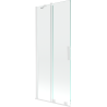 Mexen Velar 2-flügelige, verschiebbare Badewannenabtrennung 80 x 150 cm, transparent, weiß - 896-080-000-01-20