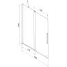 Mexen Velar Duschtrennwand 2-flügelig verschiebbar 80 x 150 cm, transparent, weiß - 896-080-000-01-20