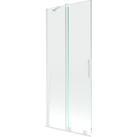 Mexen Velar, 2-flügelige Duschwand, verschiebbar, 85 x 150 cm, transparent, weiß - 896-085-000-01-20