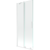 Mexen Velar, 2-flügelige Duschwand, verschiebbar, 85 x 150 cm, transparent, weiß - 896-085-000-01-20