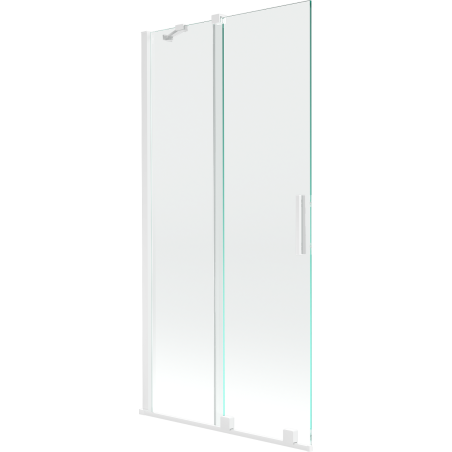 Mexen Velar zweiteilige Badewannenabtrennung zum Schieben 95 x 150 cm, transparent, weiß - 896-095-000-01-20