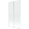 Mexen Velar zweiflügelige Duschabtrennung, ausziehbar 100 x 150 cm, transparent, weiß - 896-100-000-01-20