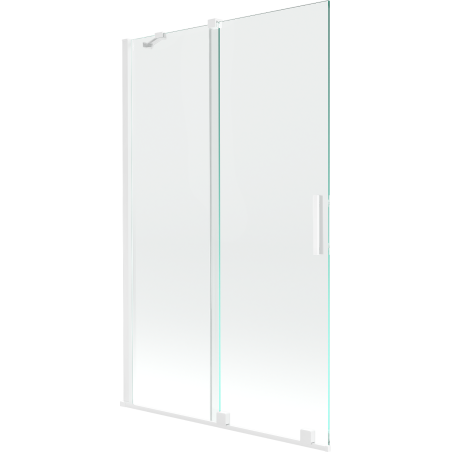 Mexen Velar 2-flügelige, verschiebbare Badewannenabtrennung 110 x 150 cm, transparent, weiß - 896-110-000-01-20