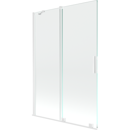 Mexen Velar Badewannenabtrennung mit 2 Schiebetüren 120 x 150 cm, transparent, weiß - 896-120-000-01-20