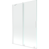 Mexen Velar 2-flügelige Badewannenabtrennung 120 x 150 cm, transparent, weiß - 896-120-000-01-20