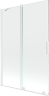 Mexen Velar 2-flügelige Badewannenabtrennung 120 x 150 cm, transparent, weiß - 896-120-000-01-20