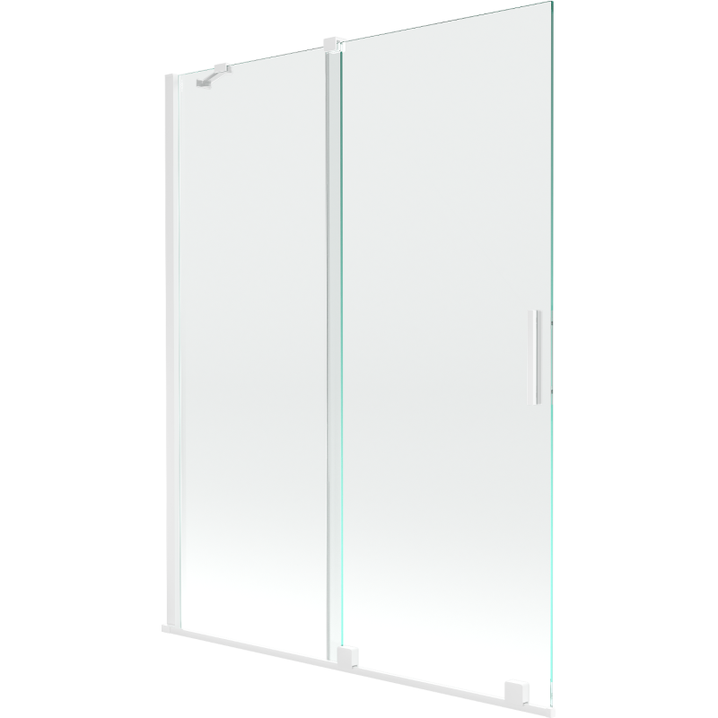 Mexen Velar Duschwand für die Badewanne, 2-flügelig, verschiebbar 130 x 150 cm, transparent, weiß - 896-130-000-01-20