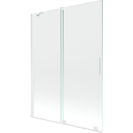Mexen Velar Duschwand für die Badewanne, 2-flügelig, verschiebbar 130 x 150 cm, transparent, weiß - 896-130-000-01-20