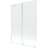 Mexen Velar Duschwand für die Badewanne, 2-flügelig, verschiebbar 130 x 150 cm, transparent, weiß - 896-130-000-01-20