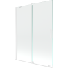 Mexen Velar zweiflügeliger, verschiebbarer Badewannenaufsatz 130 x 150 cm, transparent, weiß - 896-130-000-01-20