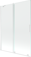 Mexen Velar Duschwand für die Badewanne, 2-flügelig, verschiebbar 130 x 150 cm, transparent, weiß - 896-130-000-01-20