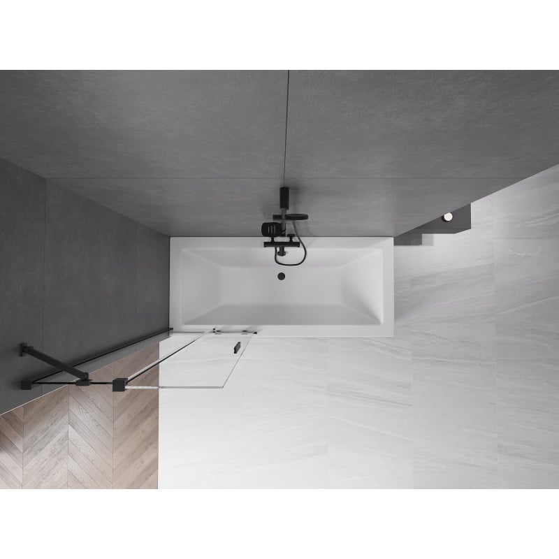Mexen Velar Duschtrennwand 2-flügelig verschiebbar 70 x 150 cm, transparent, schwarz - 896-070-000-01-70