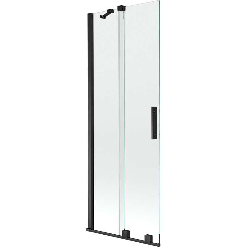 Mexen Velar 2-flügelige, verschiebbare Badewannenfaltwand 75 x 150 cm, transparent, schwarz - 896-075-000-01-70