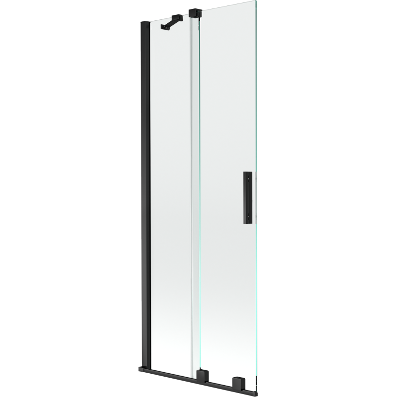 Mexen Velar 2-flügelige verschiebbare Duschwand 75 x 150 cm, transparent, schwarz - 896-075-000-01-70
