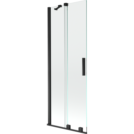 Mexen Velar zwei-flügelige, verschiebbare Badewannenabtrennung 75 x 150 cm, transparent, schwarz - 896-075-000-01-70