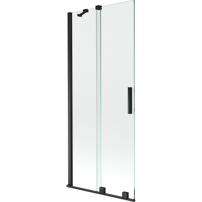 Mexen Velar Zweiteilige verschiebbare Badewannenabtrennung 80 x 150 cm, transparent, schwarz - 896-080-000-01-70