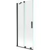 Mexen Velar zweiflügelige Duschabtrennung zum Schieben 80 x 150 cm, transparent, schwarz - 896-080-000-01-70