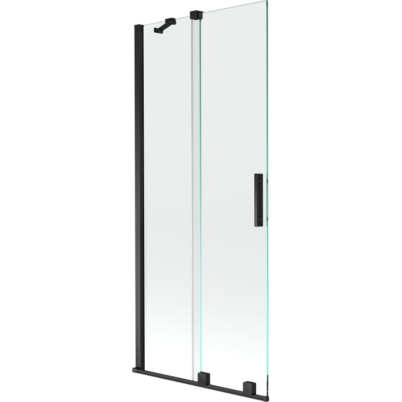 Mexen Velar zweiflügelige verschiebbare Badewannenabtrennung 85 x 150 cm, transparent, schwarz - 896-085-000-01-70