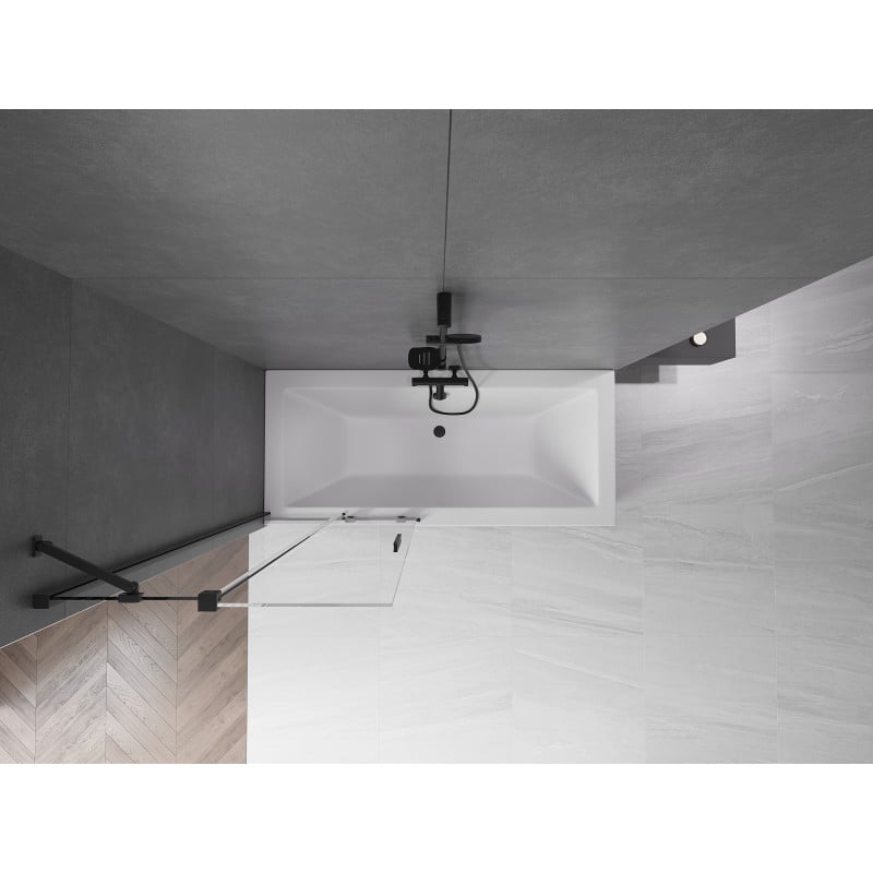 Mexen Velar Duschabtrennung 2-flügelig verschiebbar 85 x 150 cm, transparent, schwarz - 896-085-000-01-70