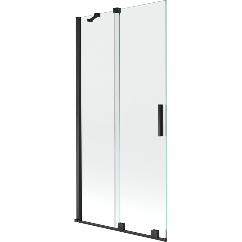 Mexen Velar zweiflügelige Badewannenfaltwand, verschiebbar 90 x 150 cm, transparent, schwarz - 896-090-000-01-70