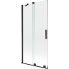 Mexen Velar Badewannenabtrennung 2-flügelig verschiebbar 90 x 150 cm, transparent, schwarz - 896-090-000-01-70