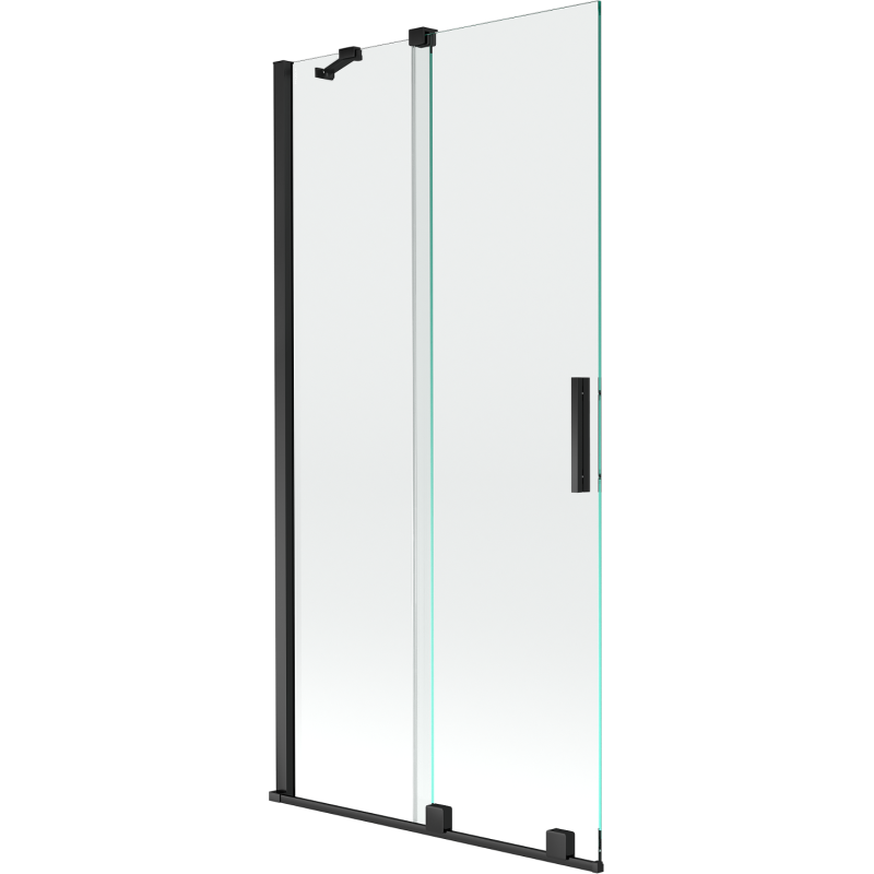 Mexen Velar zweiflügelige, verschiebbare Badewannenabtrennung 95 x 150 cm, transparent, schwarz - 896-095-000-01-70