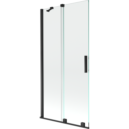 Mexen Velar 2-flügelige, verschiebbare Badewannenabtrennung 95 x 150 cm, transparent, schwarz - 896-095-000-01-70