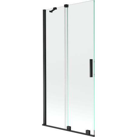 Mexen Velar zweiflügelige, verschiebbare Badewannenabtrennung 95 x 150 cm, transparent, schwarz - 896-095-000-01-70