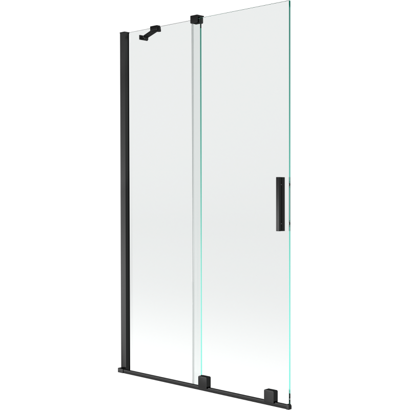Mexen Velar Duschabtrennung 2-flügelig, verschiebbar 100 x 150 cm, transparent, schwarz - 896-100-000-01-70