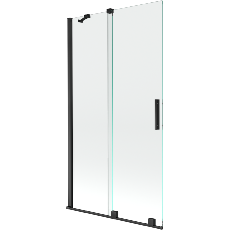 Mexen Velar 2-flügelige, verschiebbare Badewannenabtrennung 100 x 150 cm, transparent, schwarz - 896-100-000-01-70