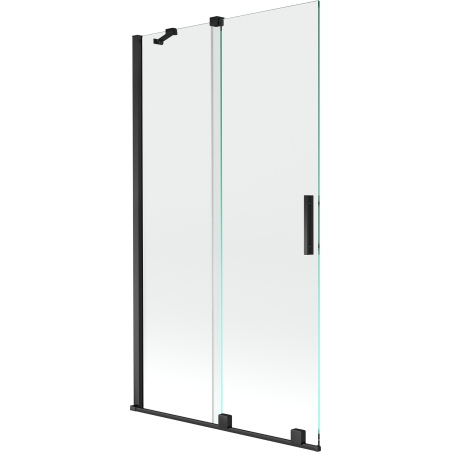 Mexen Velar Duschabtrennung 2-flügelig, verschiebbar 100 x 150 cm, transparent, schwarz - 896-100-000-01-70