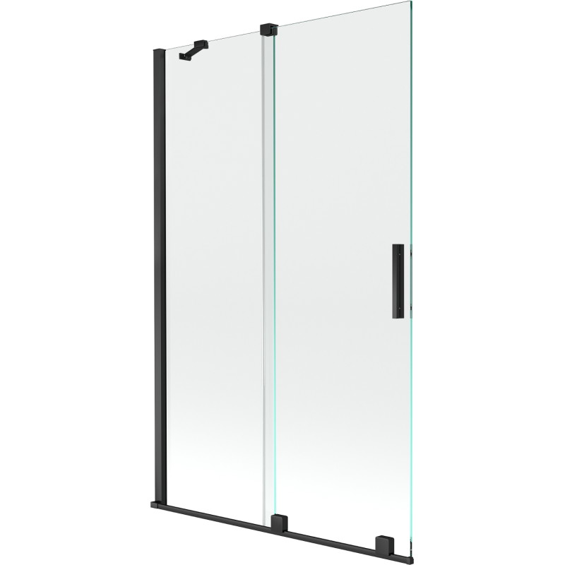 Mexen Velar 2-flügelige, verschiebbare Badewannenwand 110 x 150 cm, transparent, schwarz - 896-110-000-01-70