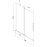 Mexen Velar 2-flügelige, verschiebbare Badewannenabtrennung 110 x 150 cm, transparent, schwarz - 896-110-000-01-70