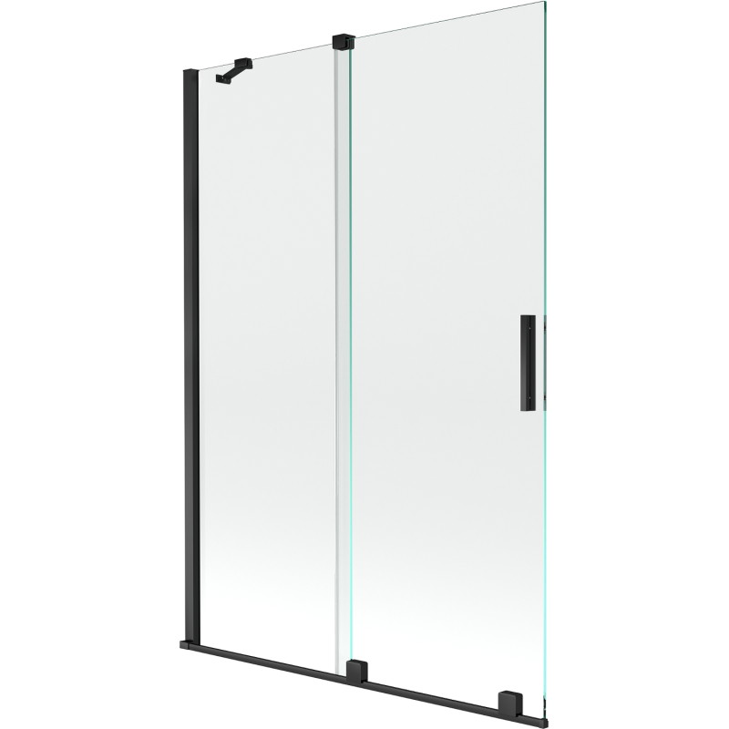 Mexen Velar Mexen Velar 2-flügelige verschiebbare Badewannenfaltwand 120 x 150 cm, transparent, schwarz - 896-120-000-01-70