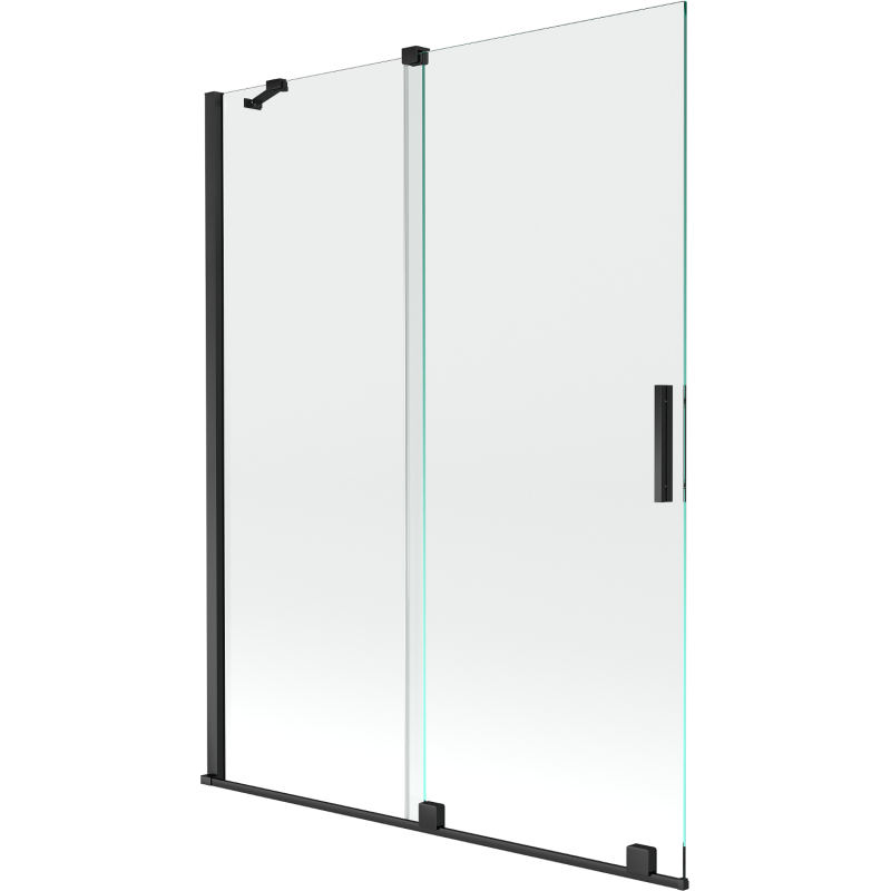 Mexen Velar Duschabtrennung 2-flügelig verschiebbar 130 x 150 cm, transparent, schwarz - 896-130-000-01-70