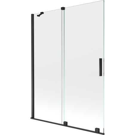 Mexen Velar 2-flügelige, verschiebbare Badewannenabtrennung 130 x 150 cm, transparent, schwarz - 896-130-000-01-70