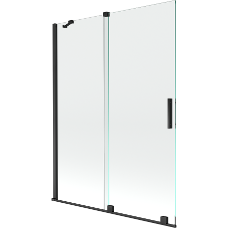 Mexen Velar Duschabtrennung 2-flügelig verschiebbar 130 x 150 cm, transparent, schwarz - 896-130-000-01-70