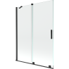 Mexen Velar 2-flügelige, verschiebbare Badewannenabtrennung 130 x 150 cm, transparent, schwarz - 896-130-000-01-70