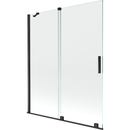 Mexen Velar 2-flügelige, verschiebbare Badewannenfaltwand 140 x 150 cm, transparent, schwarz - 896-140-000-01-70