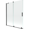 Mexen Velar 2-flügelige, verschiebbare Badewannenfaltwand 140 x 150 cm, transparent, schwarz - 896-140-000-01-70