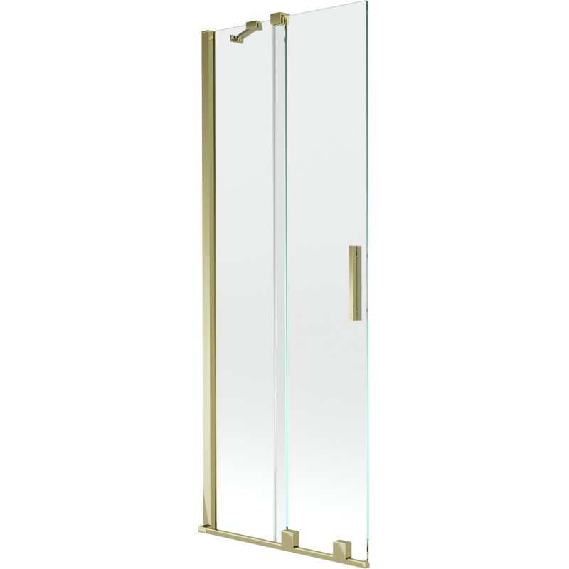 Mexen Velar 2-flügelige verschiebbare Badewannenabtrennung 70 x 150 cm, transparent, gold - 896-070-000-01-50