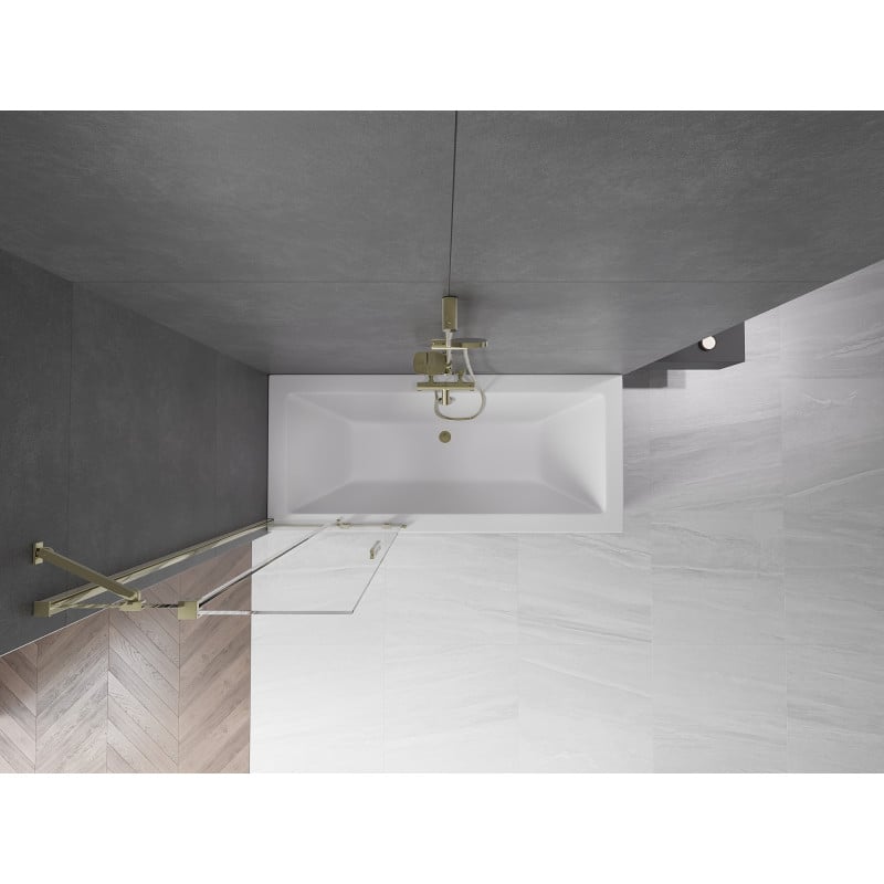 Mexen Velar Duschwand, 2-flügelig, 70 x 150 cm, transparent, gold - 896-070-000-01-50