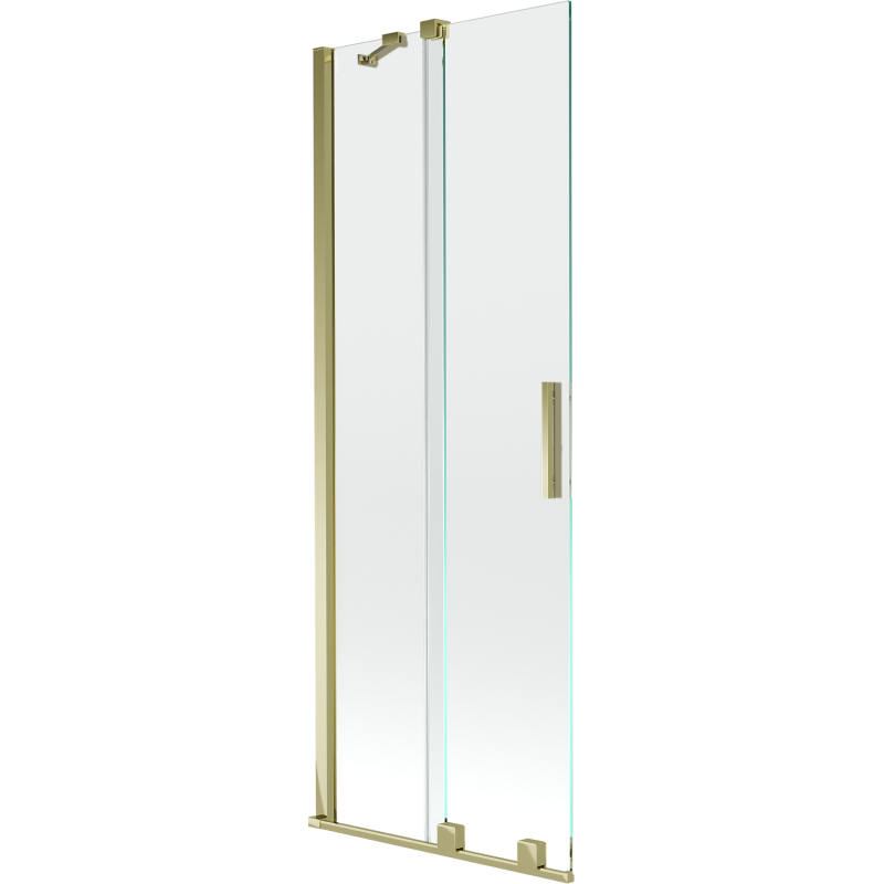 Mexen Velar Duschabtrennung 2-flügelig verschiebbar 75 x 150 cm, transparent, golden - 896-075-000-01-50