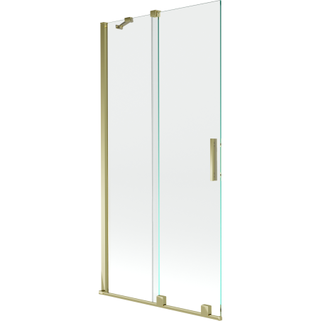 Mexen Velar zweiflügelige Duschabtrennung 90 x 150 cm, transparent, gold - 896-090-000-01-50
