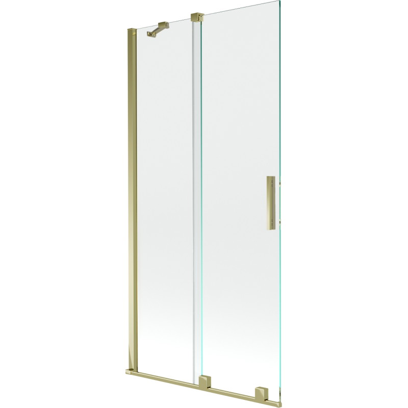 Mexen Velar zweiteilige, verschiebbare Badewannenabtrennung 95 x 150 cm, transparent, gold - 896-095-000-01-50