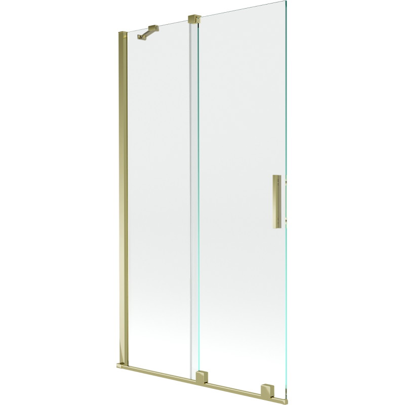 Mexen Velar Badezimmer-Wandschirm, 2-flügelig, verschiebbar, 100 x 150 cm, transparent, gold - 896-100-000-01-50