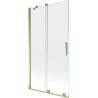 Mexen Velar zweiflügeliger Badewannenaufsatz 100 x 150 cm, transparent, gold - 896-100-000-01-50